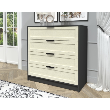 Kомод Тренд КТ-К100 (Антрацит ЛДСП/ Дуб снежный ЛМДФ) Ш1000 В1020 Г451